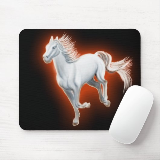 Witte paarden lopen muismat (Met muis)