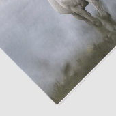 Witte paarden lopen tissuepapier (Detail)
