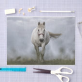 Witte paarden lopen tissuepapier (Craft)