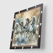 Witte paarden modern vierkante klok (Hoek)