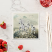 Witte paarden op het strand servet (Insitu)