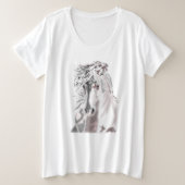 Witte paarden plus T-shirt formaat (Design voorkant)