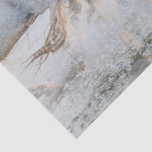 Witte Paarden Racing Decoupage Tissuepapier (Detail)