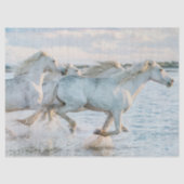 Witte Paarden Racing Decoupage Tissuepapier (Voorkant)