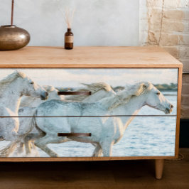 Witte Paarden Racing Decoupage Tissuepapier