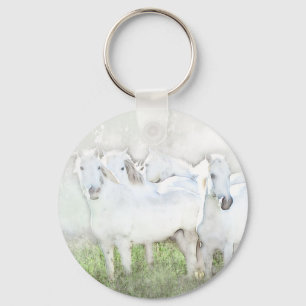 Witte paarden sleutelhanger