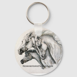 Witte paarden sleutelhanger