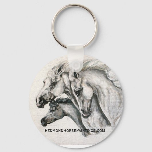 Witte paarden sleutelhanger (Voorkant)