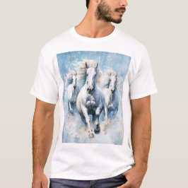 Witte Paarden Sneeuwgebonden Symfonie: Galloping W T-shirt