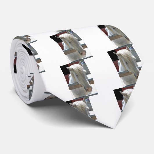  witte paarden stropdas (Opgerold)