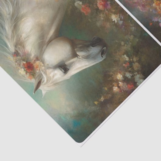 Witte paarden tissuepapier (Detail)