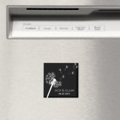 Witte paardenbloem bruiloft gunst magneet (Insitu (Vaatwasser))