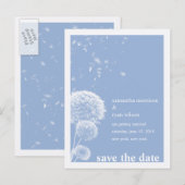 Witte paardenbloemen - Sla de datumkaarten op Aankondigingskaart (Voorkant / Achterkant)