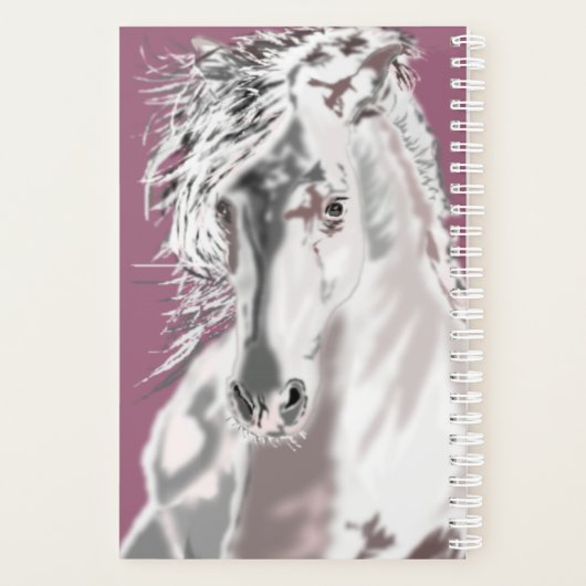 Witte Paardenplanner met Aangepaste Tekst Planner (Achterkant)