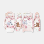 Witte paardenroze bloemen cowgirl feestfeest bedankdoosjes (Uitgevouwen)