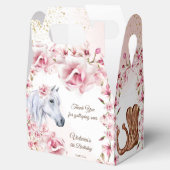 Witte paardenroze bloemen cowgirl feestfeest bedankdoosjes (Geopend)
