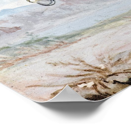 Witte Paardenschilderij Joris Hoefnagel  Renai Poster (Hoek)