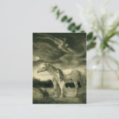 witte paardenvrouw briefkaart (Staand voorkant)