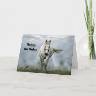 witte paardenwolk Foto Verjaardag Kaart