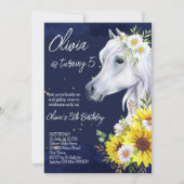 Witte paardenzonnebloemen, feestdag kaart (Voorkant)