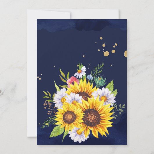 Witte paardenzonnebloemen, feestdag kaart (Achterkant)