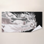 Witte paardenzwarte handdoek - Uw kleur (Badhanddoek)