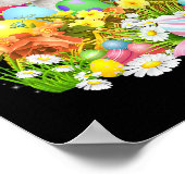 Witte paardevlek met paasemeieren poster (Hoek)