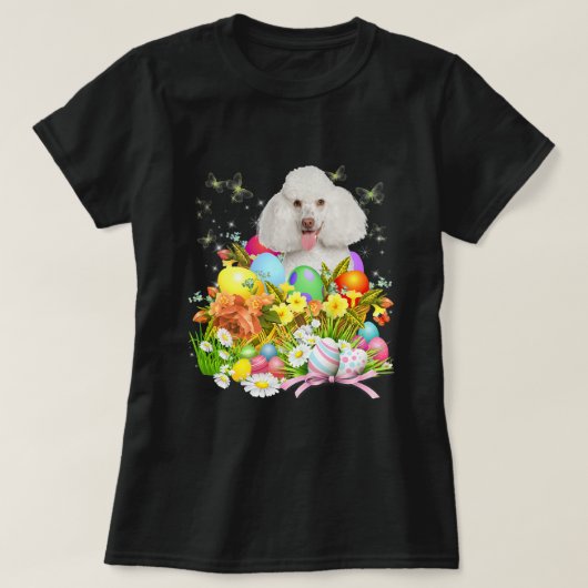 Witte paardevlek met paasemeieren t-shirt (Design voorkant)