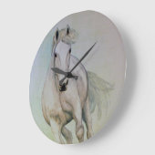 Witte paardschotel Acrylwandklok Grote Klok (Hoek)