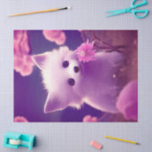 Witte Paarse Baby met roze bloemen ontkoppeling Tissuepapier (Craft)