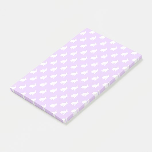 Witte Paarse Bunny Background Bunnies Post-it® Notes (Schuin)