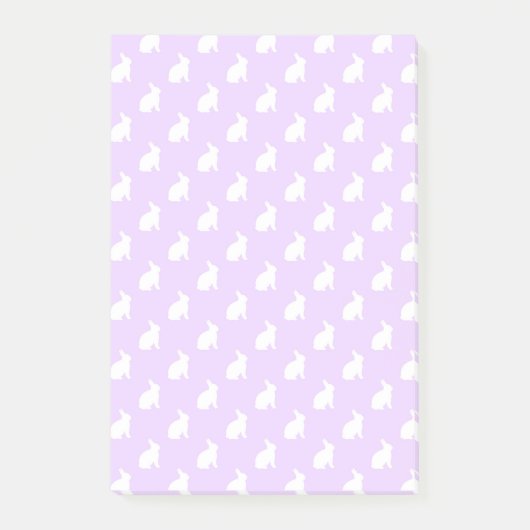 Witte Paarse Bunny Background Bunnies Post-it® Notes (Voorkant)