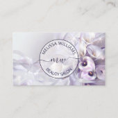 Witte Paarse Calla Flower Logo Visitekaartje (Voorkant)