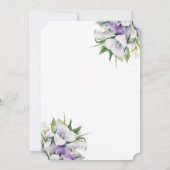 Witte Paarse Calla Lily foto begrafenismonument Kaart (Achterkant)