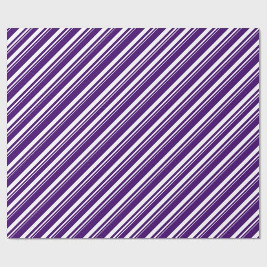 Witte Paarse Candy Cane Stripe Vakantie Cadeaupapier (Vlak)