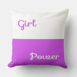 Witte Paarse Girl Power Worpkussen Kussen