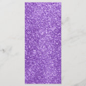 Witte & Paarse Glitter Diner Bruiloft Receptie Menu (Achterkant)