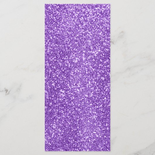 Witte & Paarse Glitter Diner Bruiloft Receptie Menu (Achterkant)