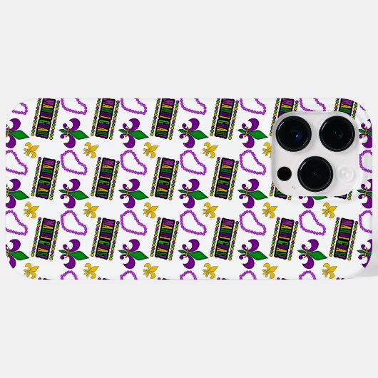 WITTE PAARSE GREEN GELLOW MARDI GRAS Case-Mate iPhone CASE (Achterkant (horizontaal))