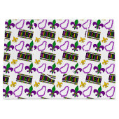 WITTE PAARSE GREEN GOLD MARDI GRAS BEADS GROOT CADEAUZAKJE (Voorkant)