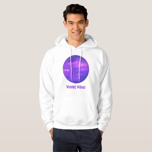 Witte paarse hoodie (Voorkant volledig)