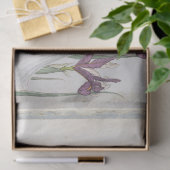 witte Paarse iris Butterfly Japans Tissuepapier (Geschenk)