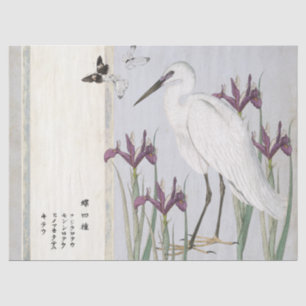 witte Paarse iris Butterfly Japans Tissuepapier