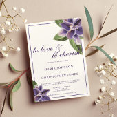 Witte paarse lavender mint orchidee florale bruilo kaart