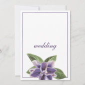 Witte paarse lavender mint orchidee florale bruilo kaart (Achterkant)