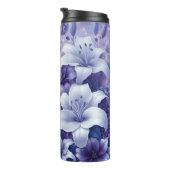 Witte Paarse Lily Butterfly Sparkle Thermosbeker (Geroteerd rechts)