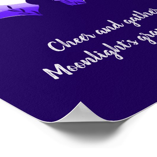 Witte Paarse Maankonijnen Midden-Herfstfestival Poster (Hoek)