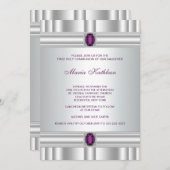 Witte Paarse Meisjes Paarse Eerste Communie Kaart (Voorkant / Achterkant)