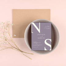 Witte Paarse Minimalistische Elegante Vette Initia