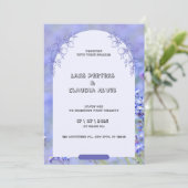 Witte Paarse Moderne Bloemen Border Wedding Kaart (Staand voorkant)